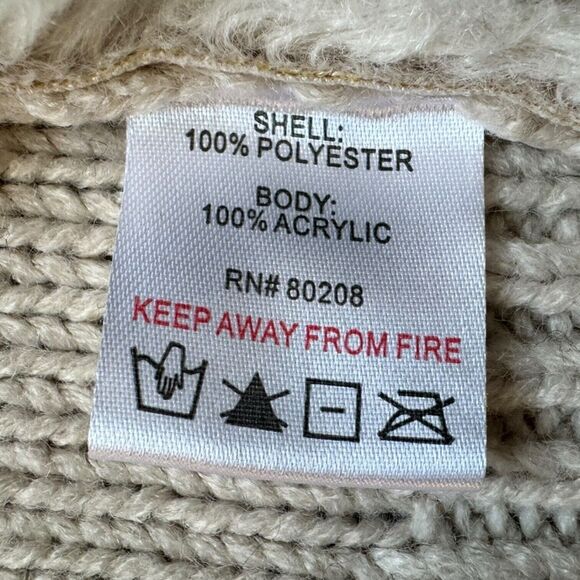 Society 8 Womens Large Jacket Open Front Fleece Collar Faux Suede & Knit Sweater - Picture 11 of 12